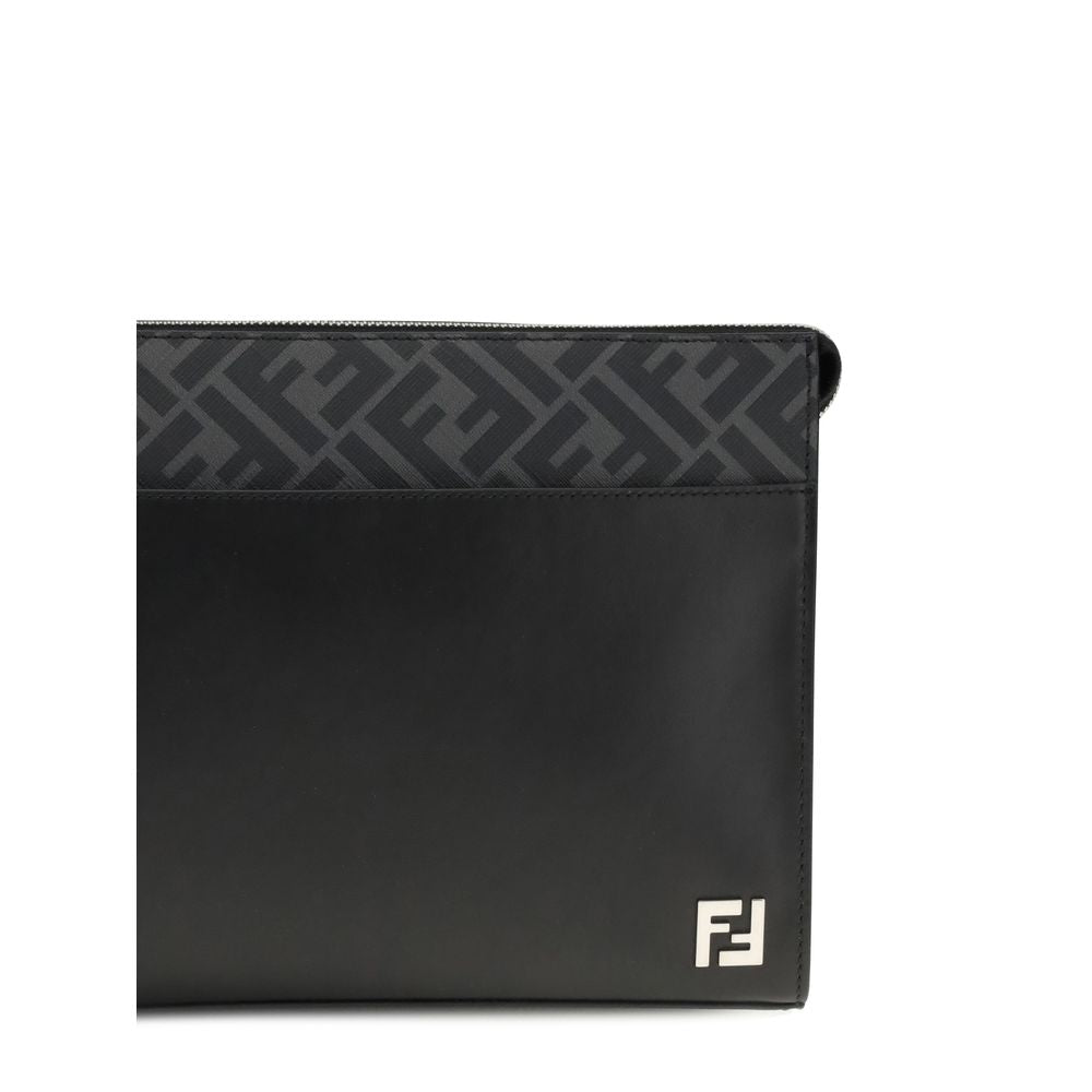 Fendi Läder FF Canvas Plånbok