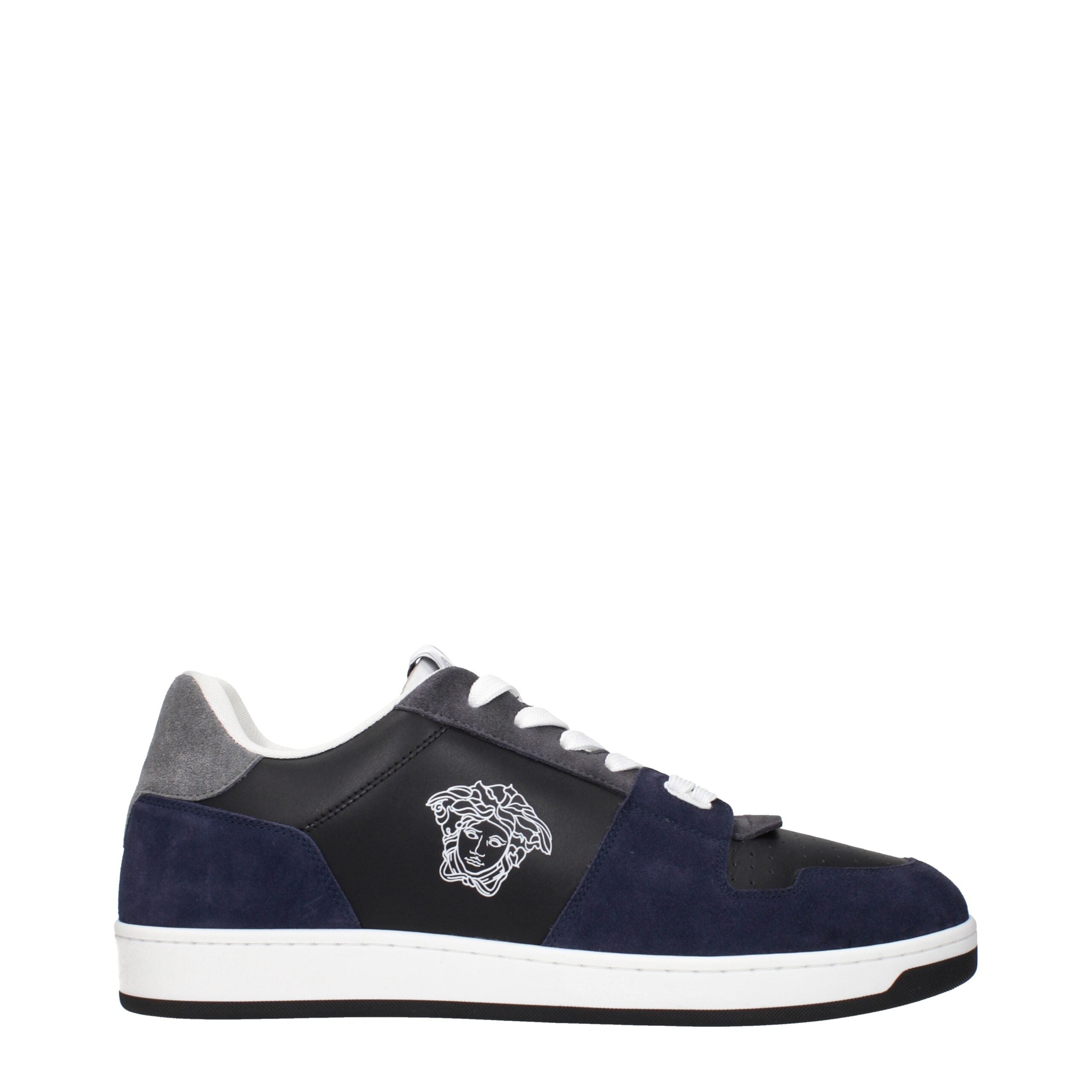 Versace Blå Lädersneakers