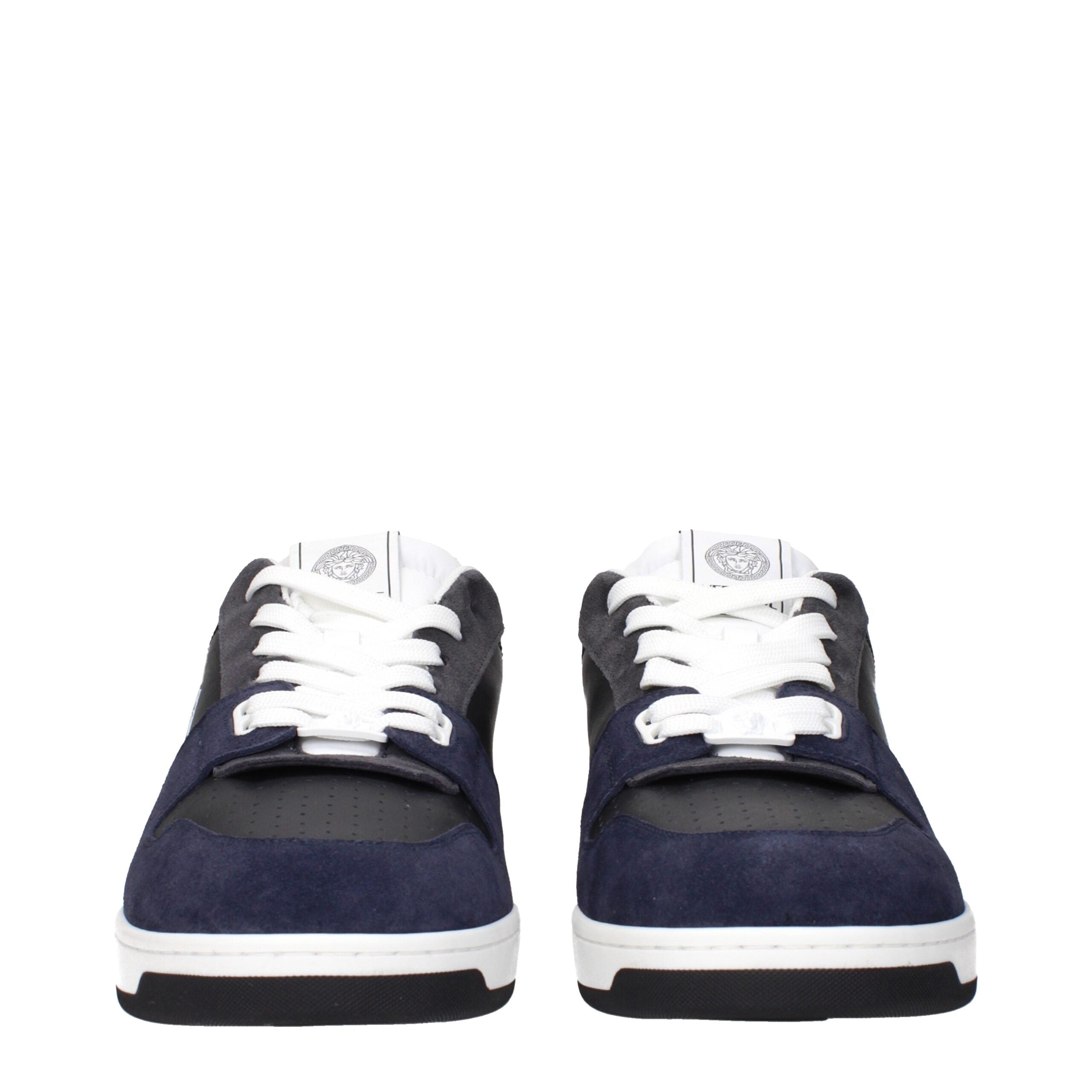 Versace Blå Lädersneakers