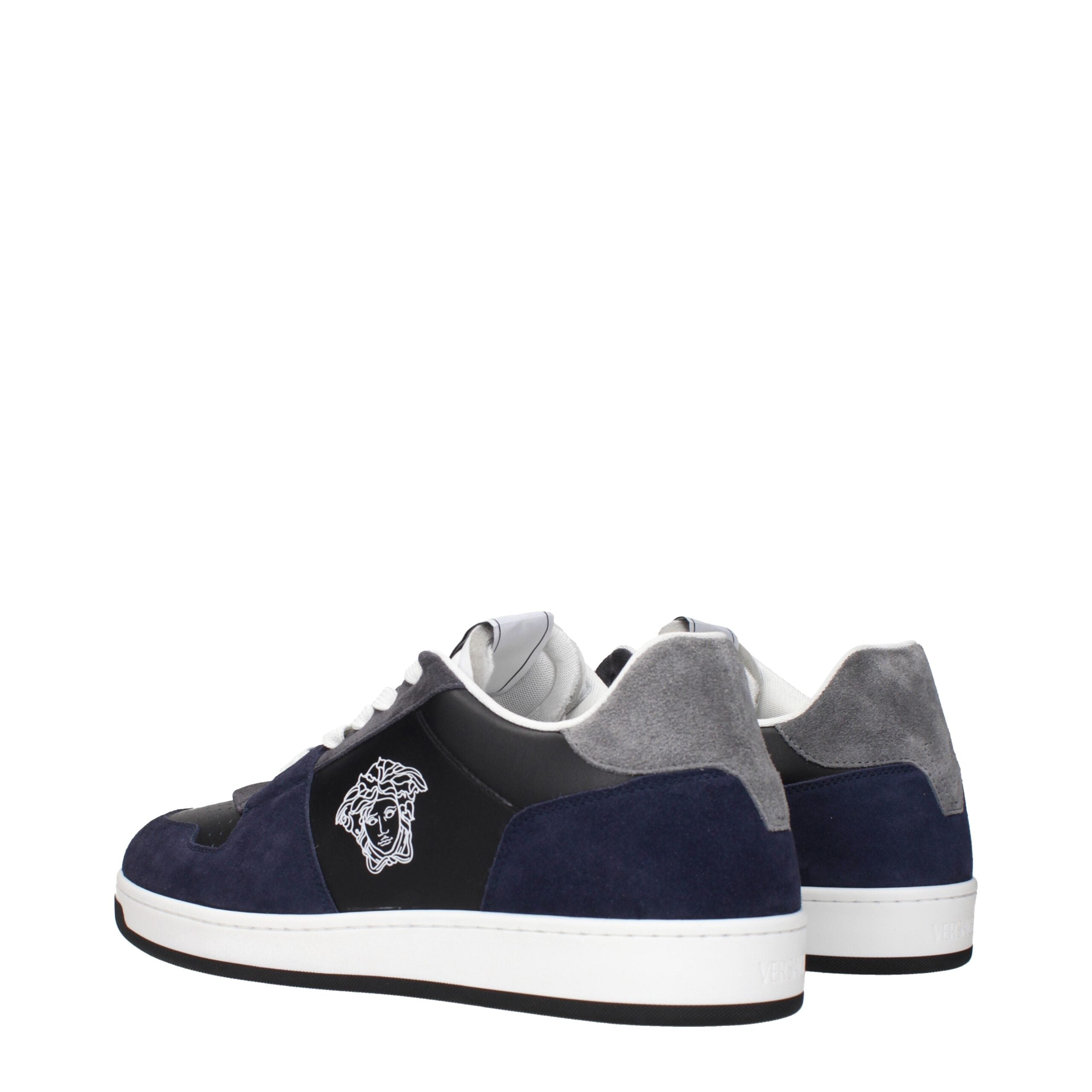 Versace Blå Lädersneakers