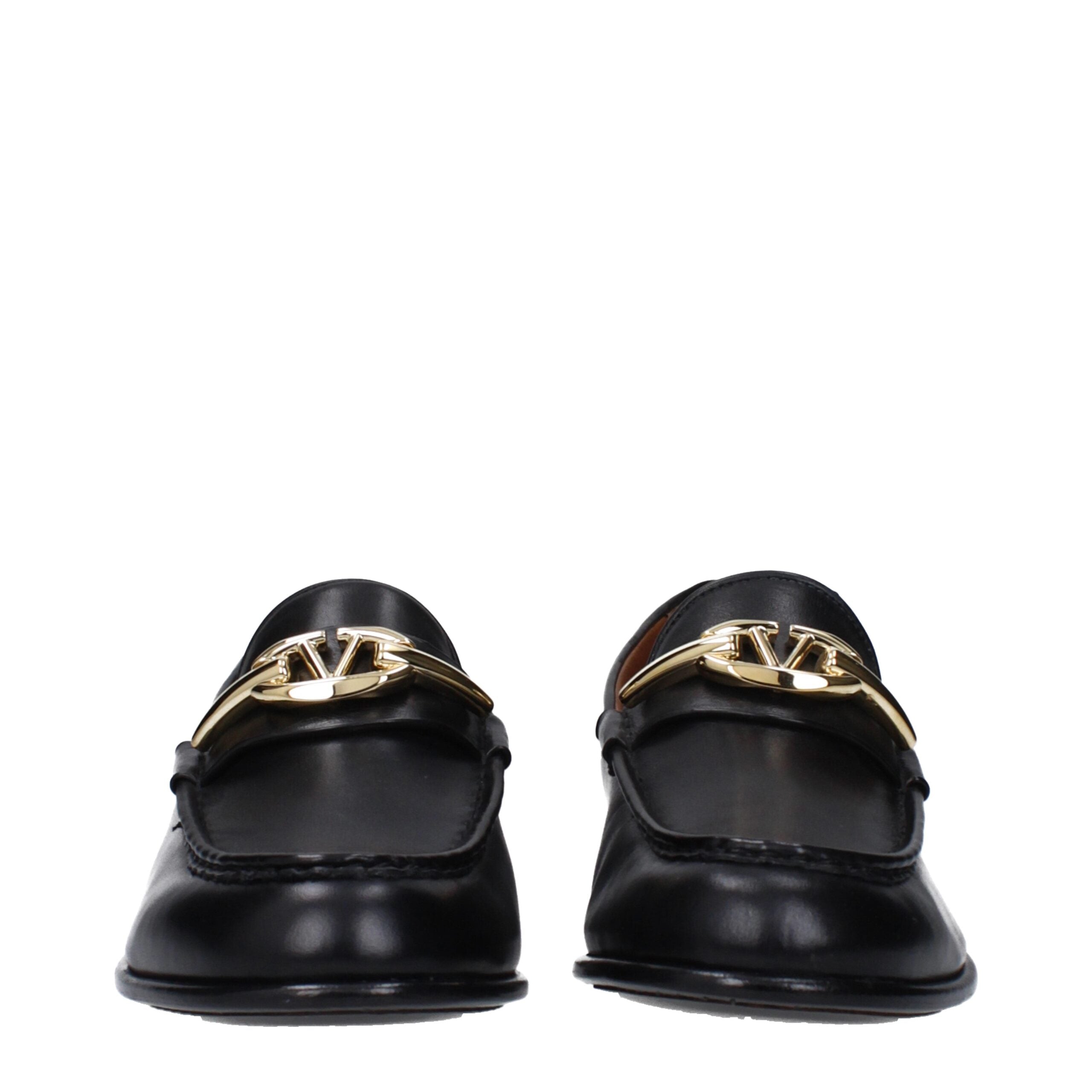 Valentino Garavani svarta slip-on loafers i läder