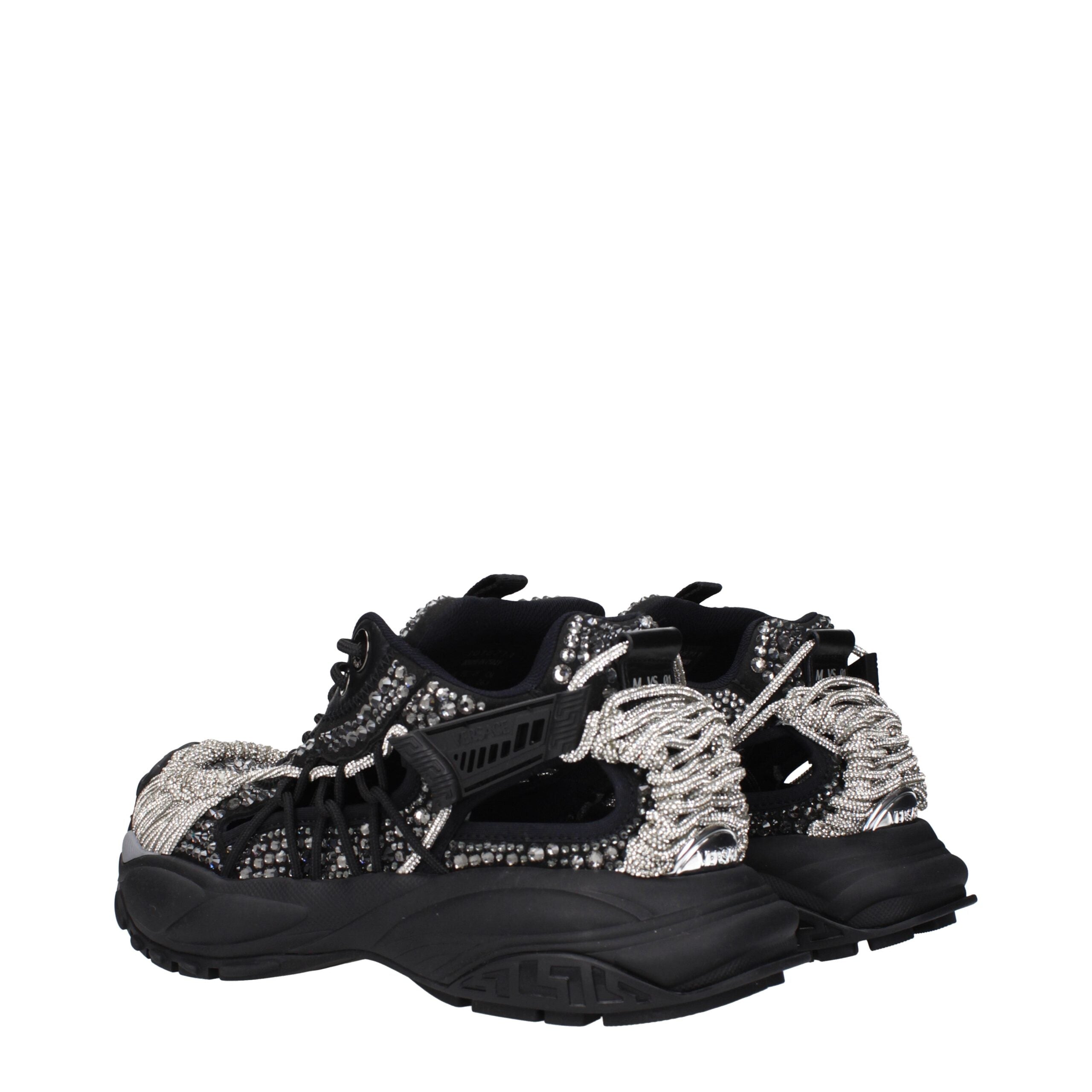 Versace svarta grova tygsneakers