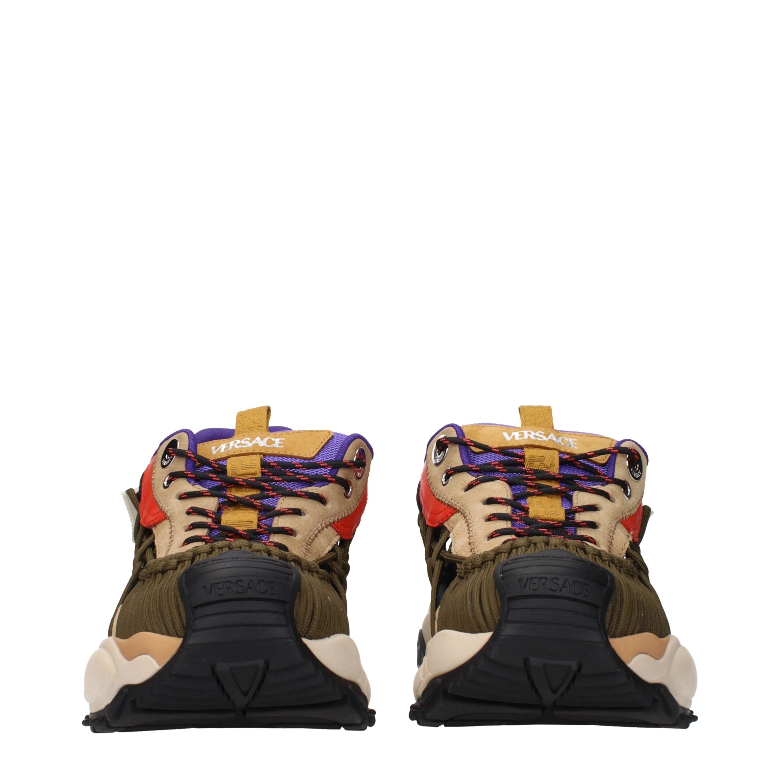 Versace Beige Läder Atletiska Sneakers