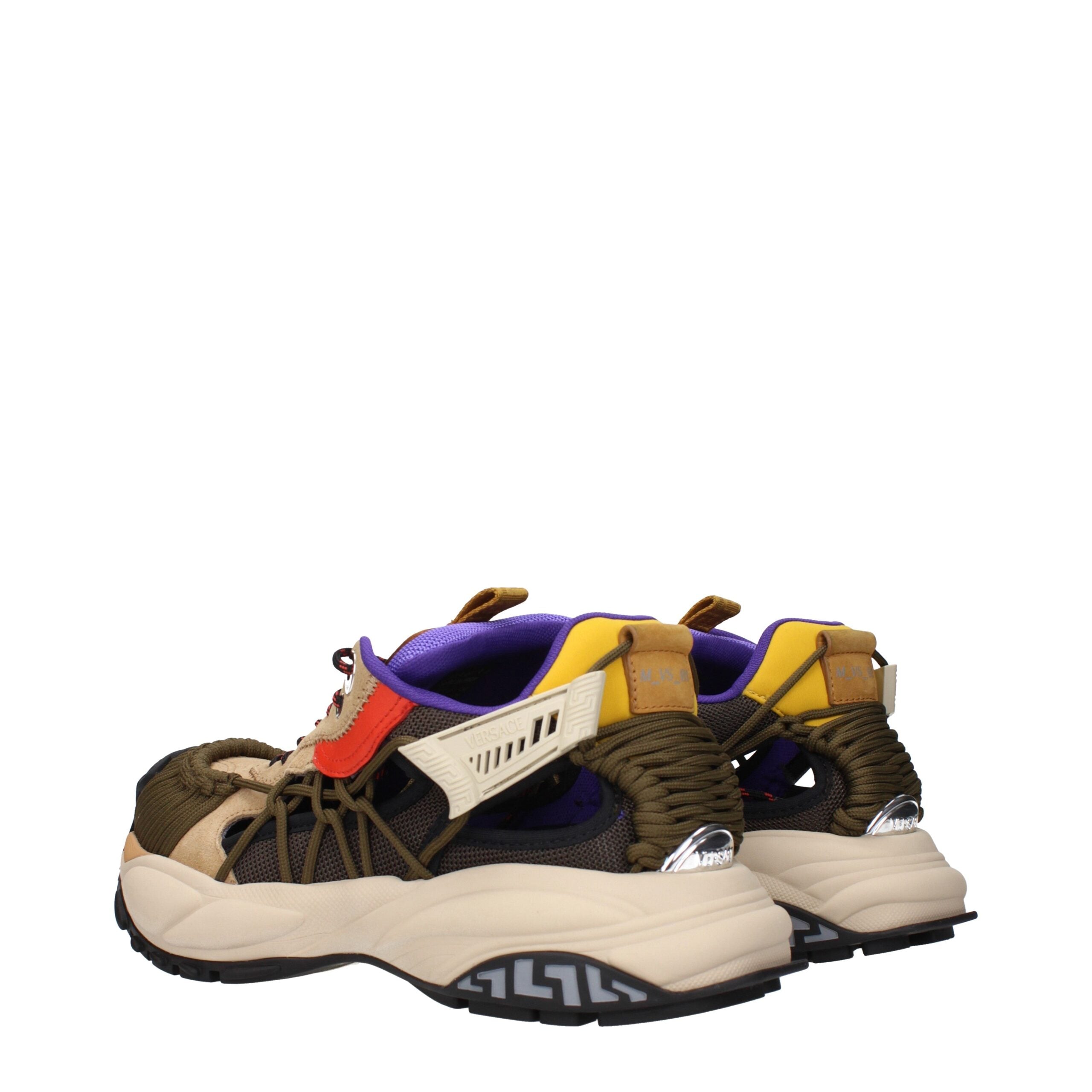 Versace Beige Läder Atletiska Sneakers
