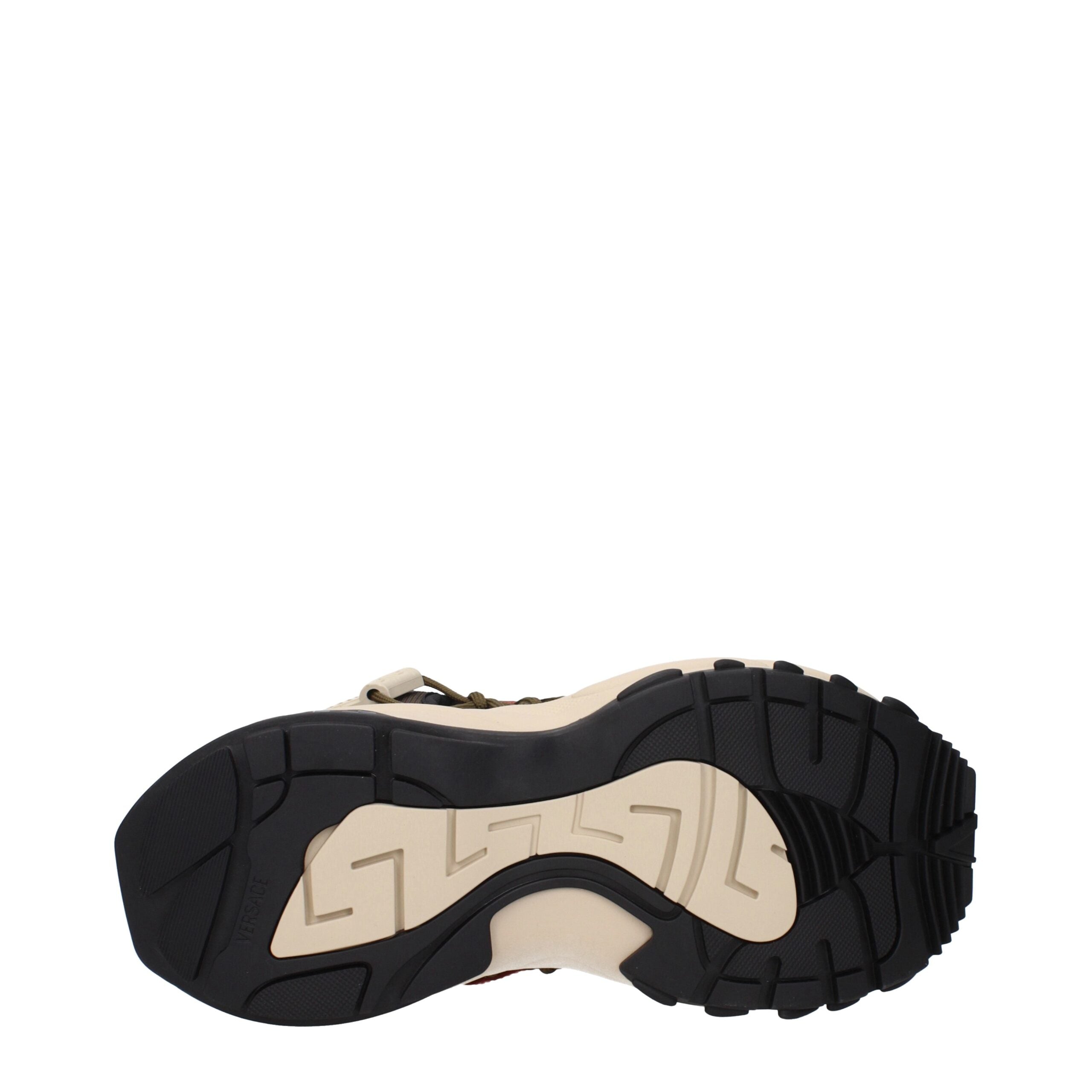 Versace Beige Läder Atletiska Sneakers