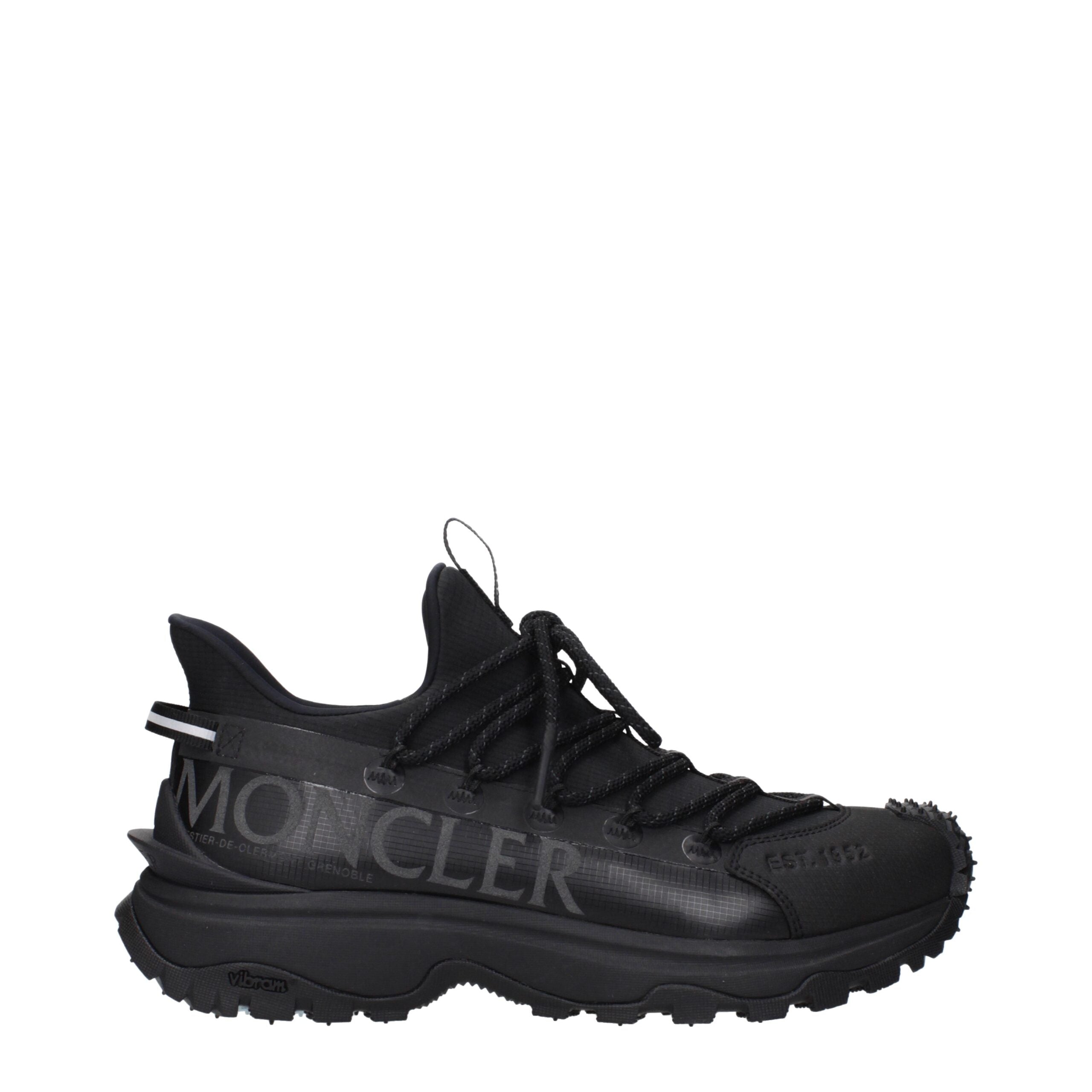 Moncler Svarta Tyg Atletiska Sneakers