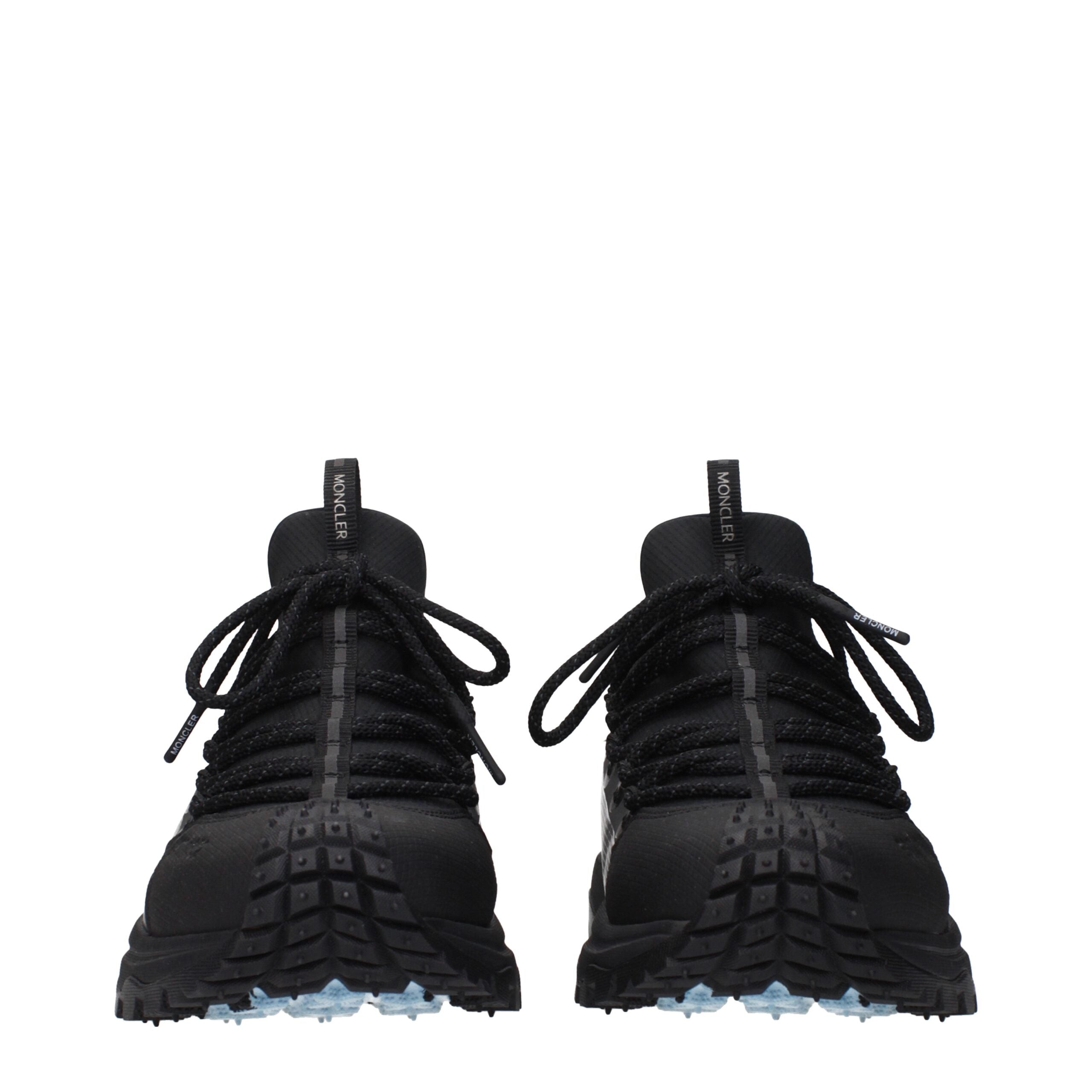 Moncler Svarta Tyg Atletiska Sneakers