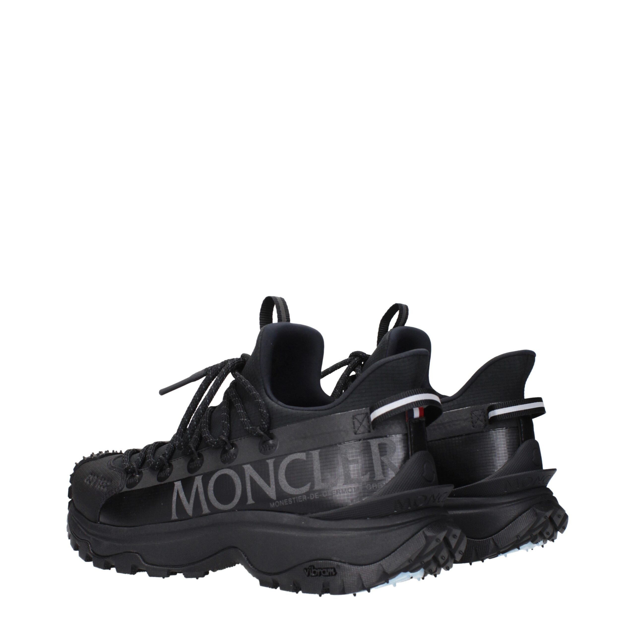 Moncler Svarta Tyg Atletiska Sneakers
