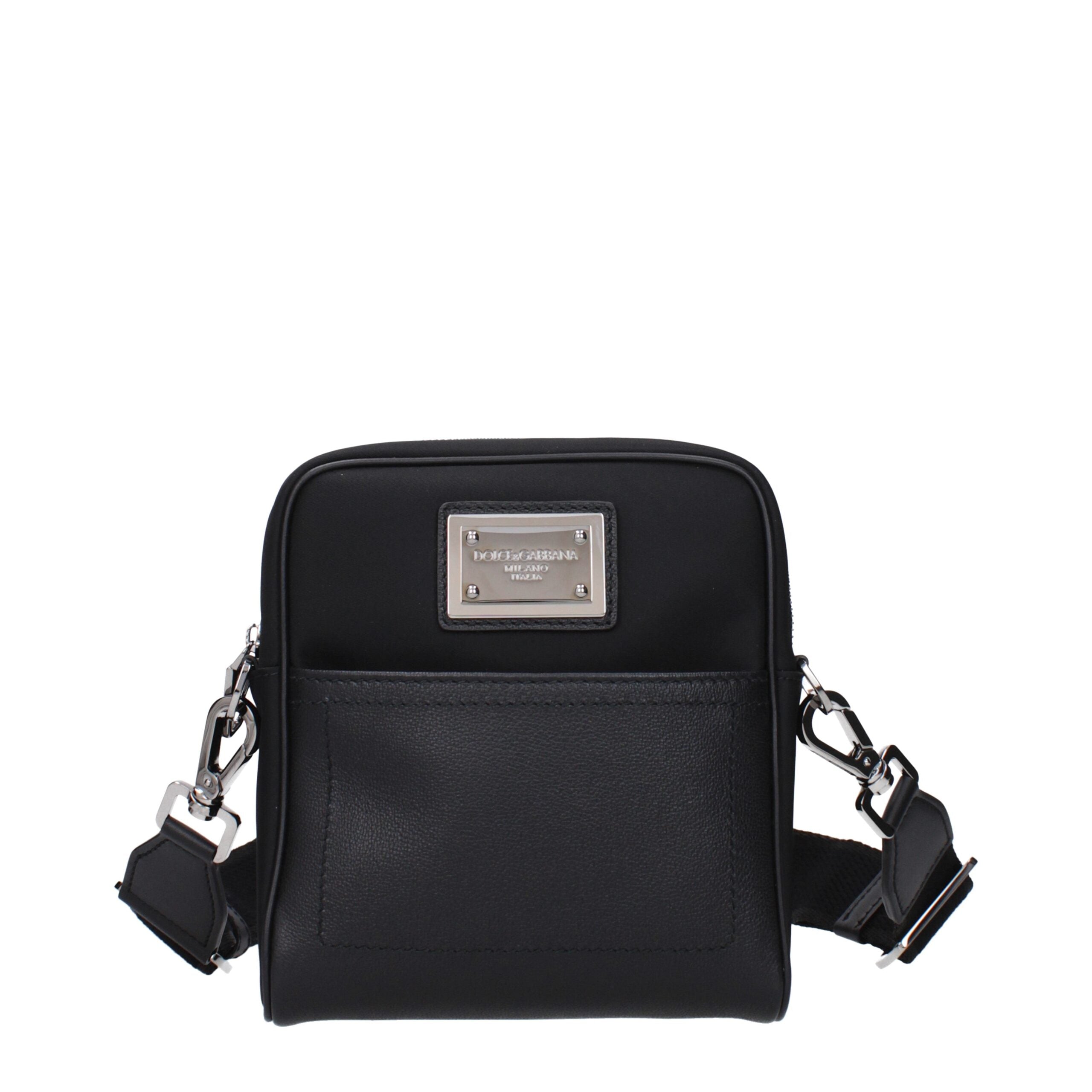 Dolce & Gabbana svarta tygaxelväskor