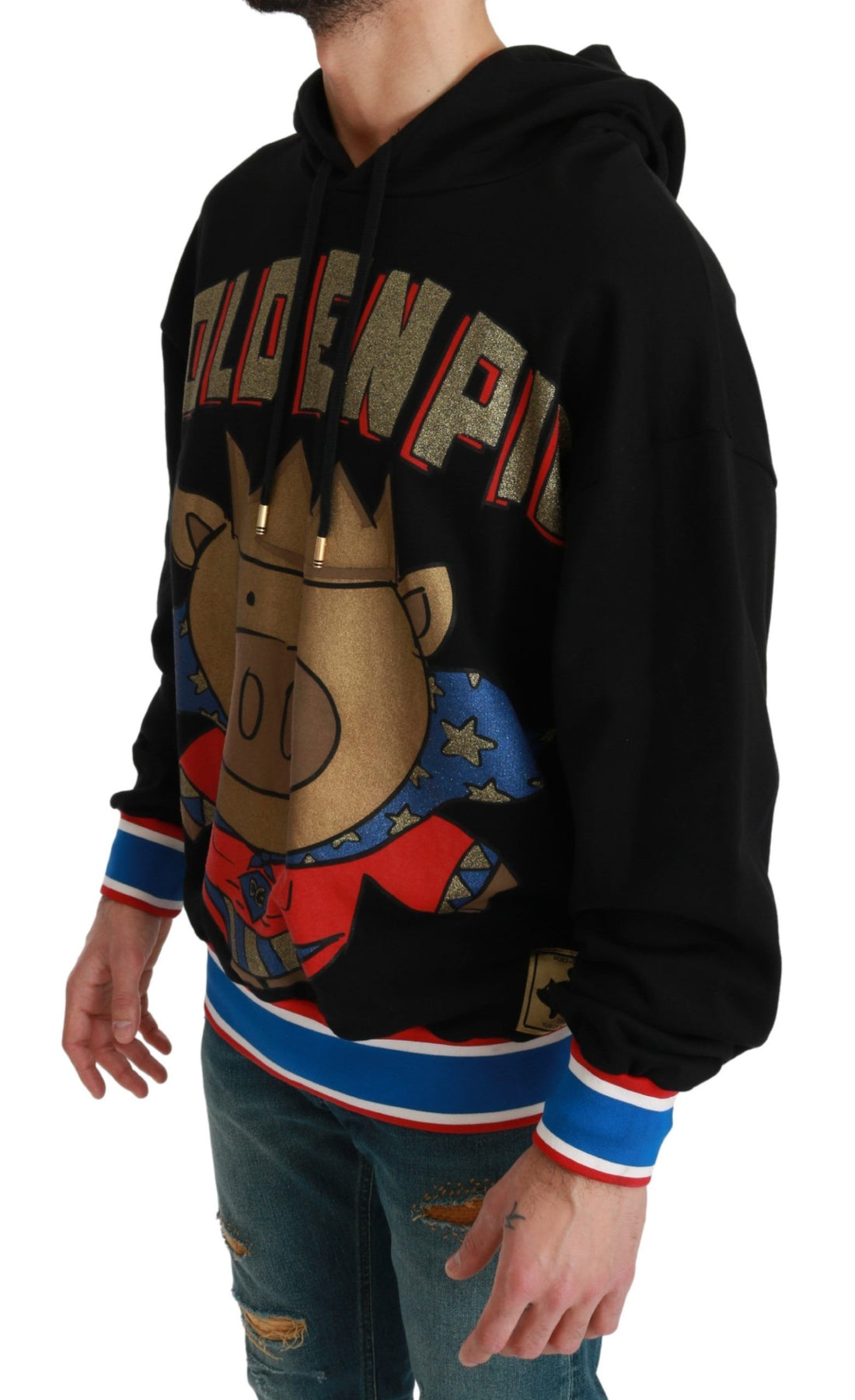 Dolce &amp;amp; Gabbana Svart Tröja Årets Pig med Huva