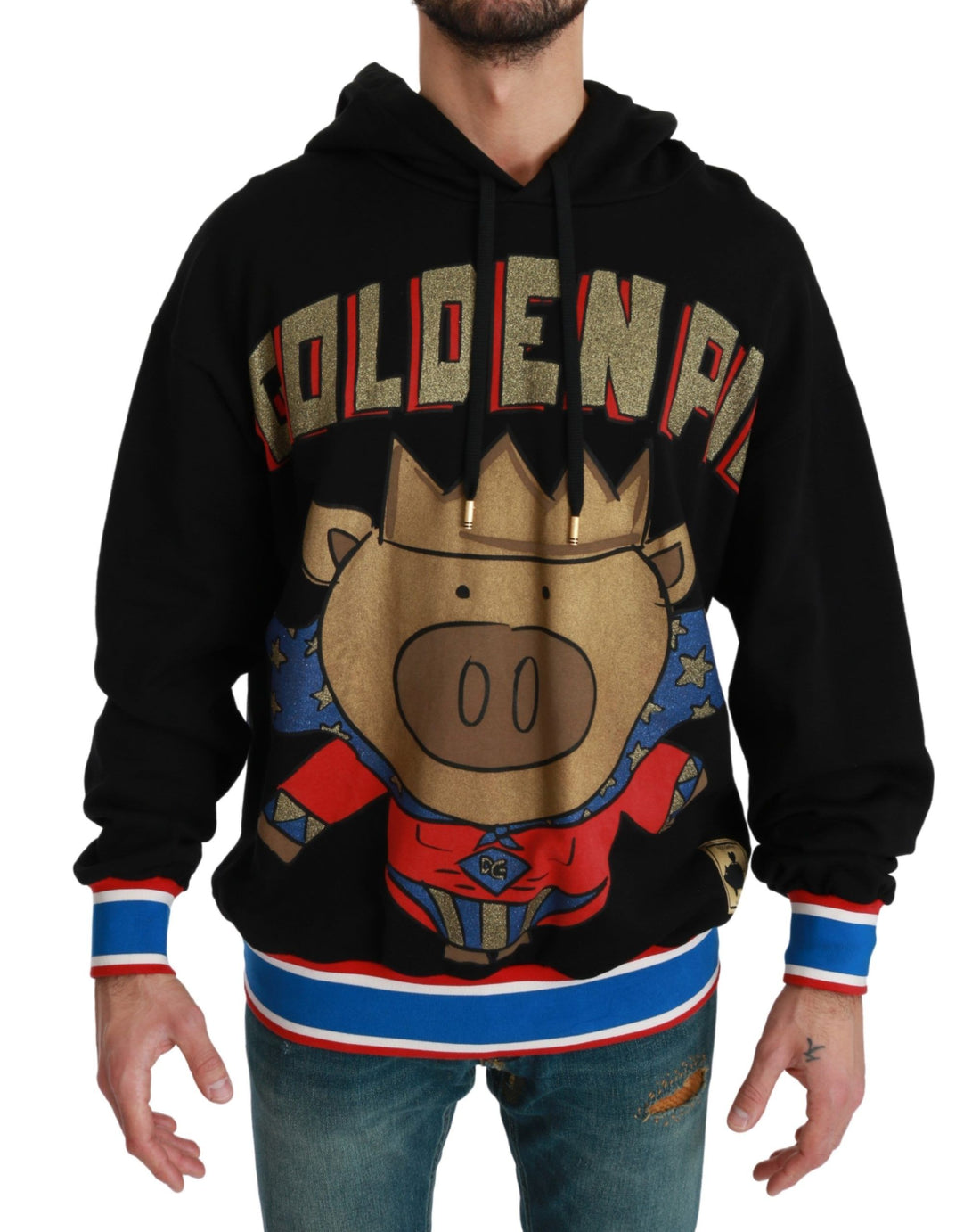Dolce &amp;amp; Gabbana Svart Tröja Årets Pig med Huva