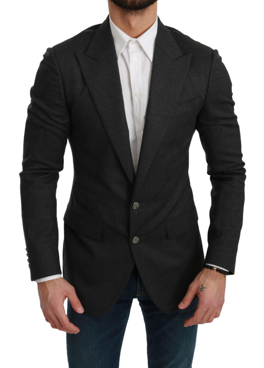 Dolce &amp;amp; Gabbana Grå NAPOLI Slim Fit Jacka Ullkavaj