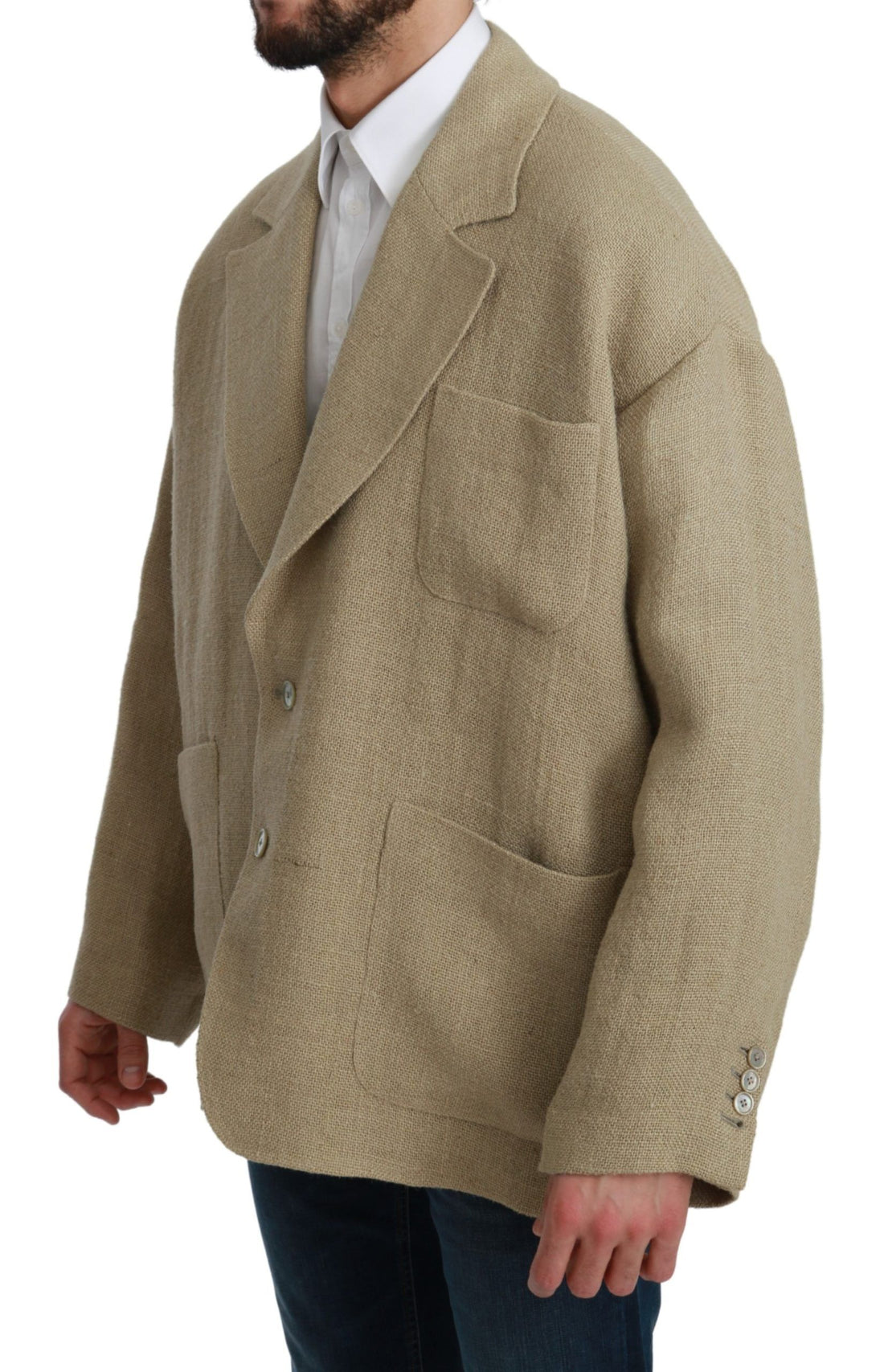 Dolce &amp;amp; Gabbana Beige Kavaj 100% Jute Kavaj