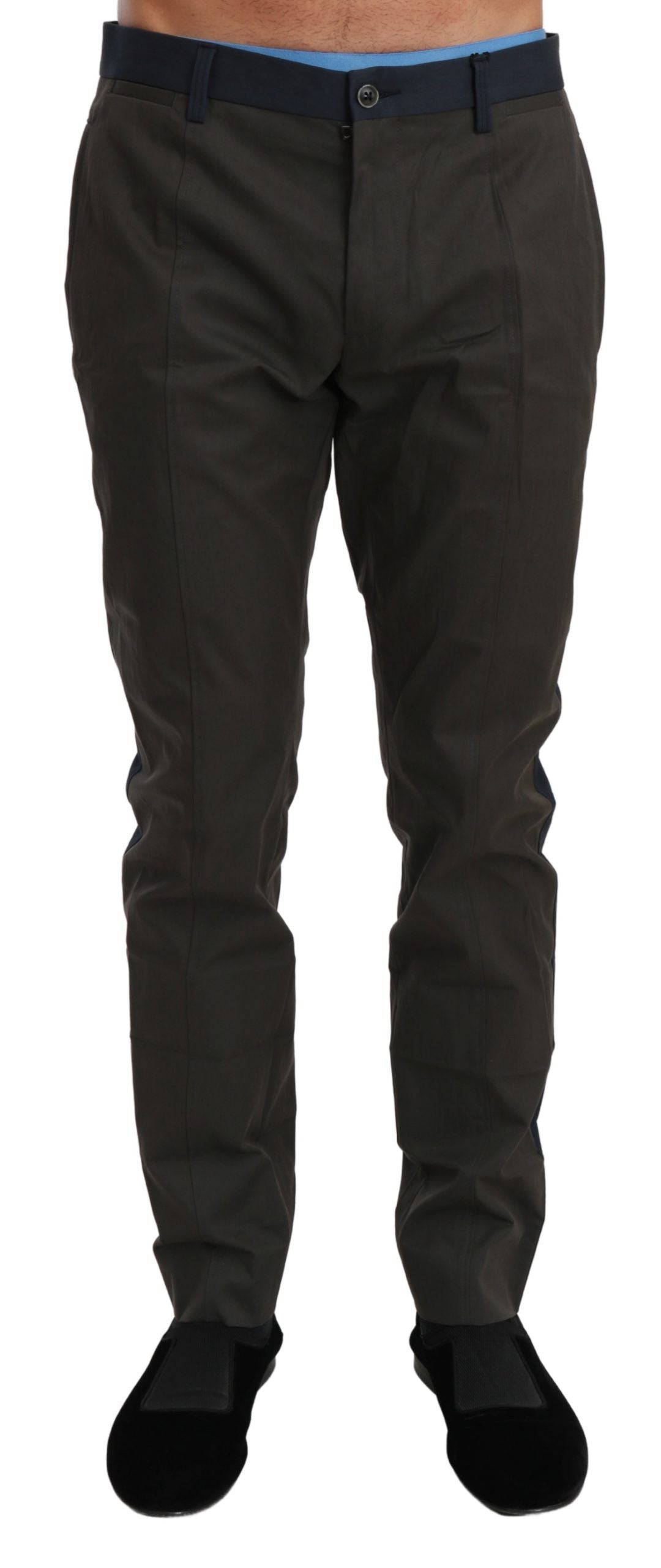 Dolce &amp;amp; Gabbana Eleganta Slim Fit Randiga Casual Byxor