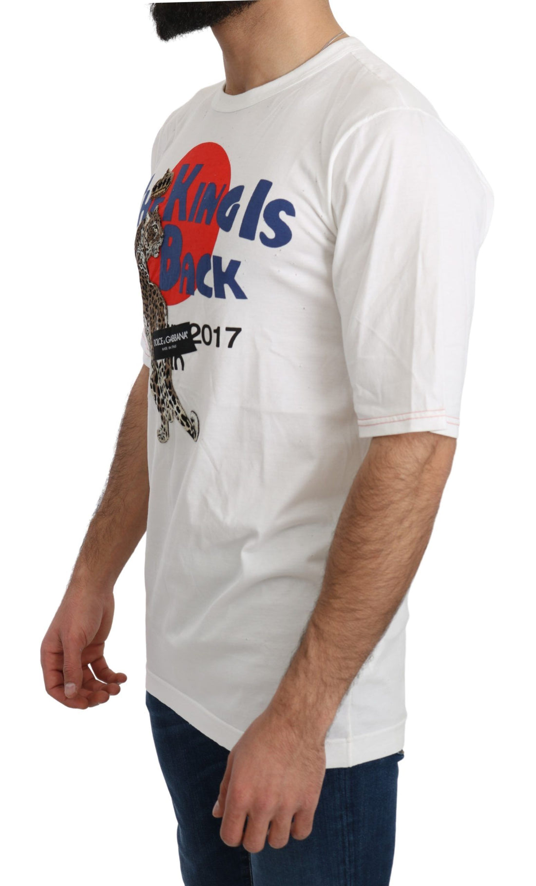 Dolce &amp;amp; Gabbana Vit Leopard Royal Top T-shirt