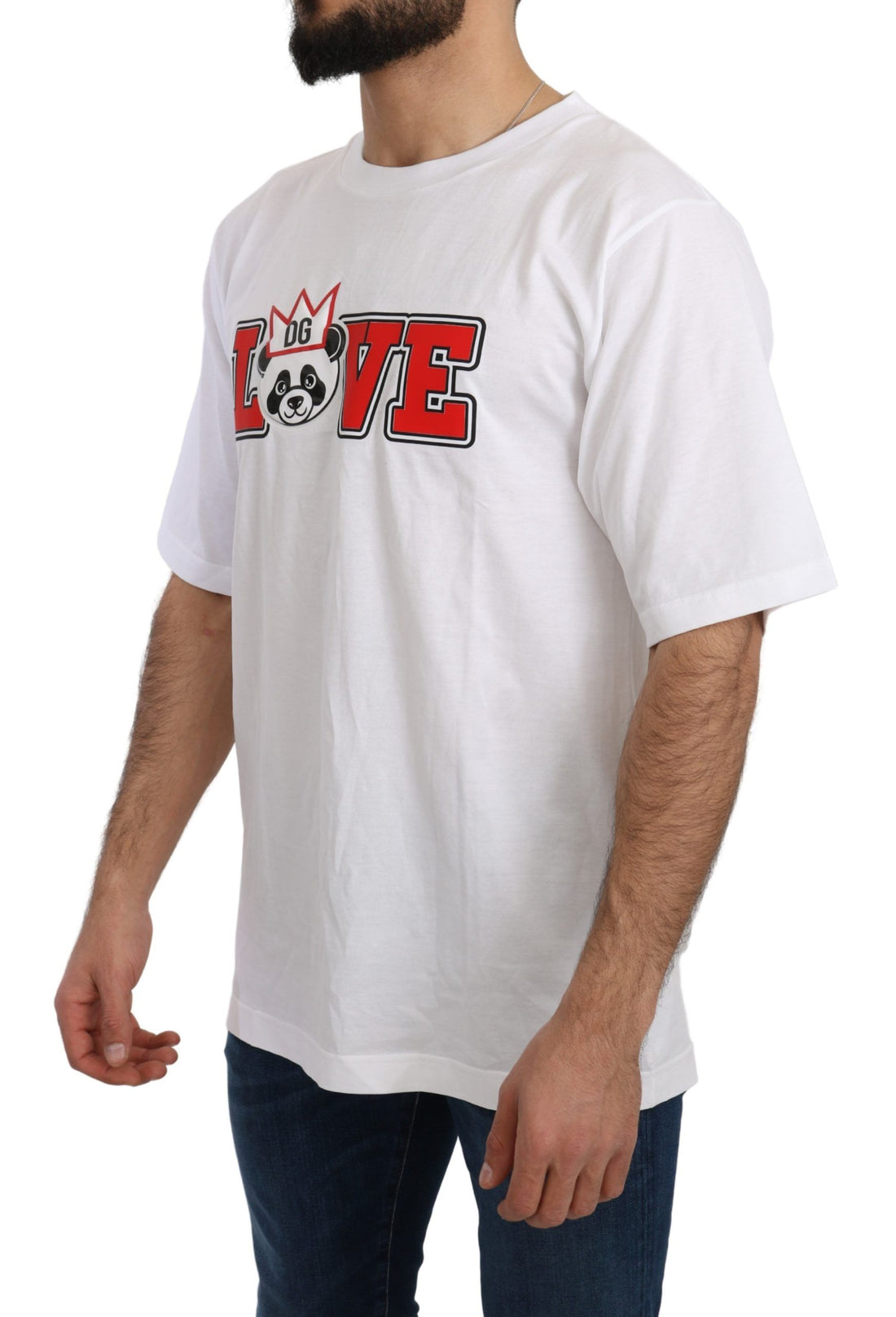 Dolce &amp;amp; Gabbana Vit Love Panda Mönstrad Topp T-shirt