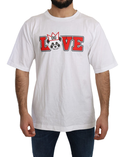 Dolce &amp;amp; Gabbana Vit Love Panda Mönstrad Topp T-shirt