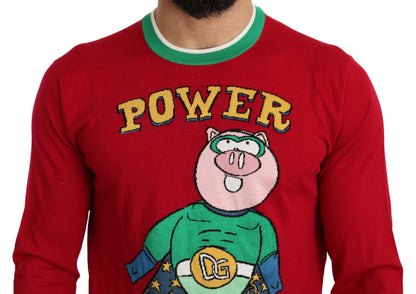 Dolce &amp;amp; Gabbana Röd Ull-Silke Årets Pig-tröja