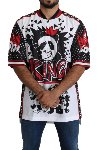 Dolce &amp;amp; Gabbana Vit King Panda Topp Polyester Herr T-shirt
