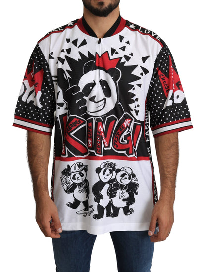 Dolce &amp;amp; Gabbana Vit King Panda Topp Polyester Herr T-shirt