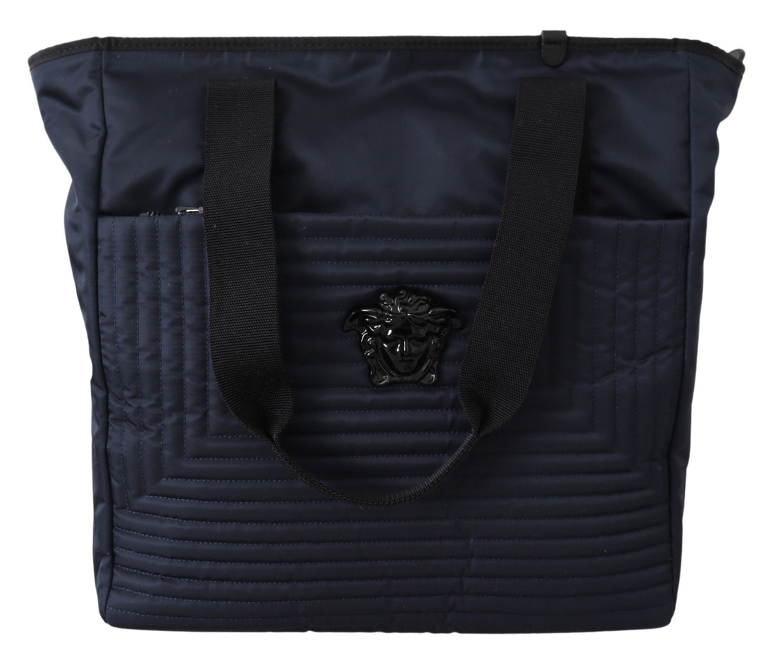 Versace elegant blå nylonväska