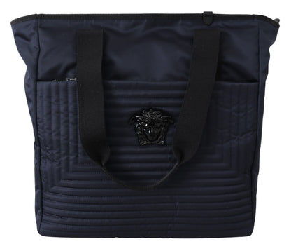 Versace elegant blå nylonväska