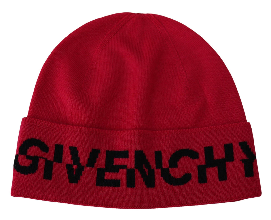Givenchy Röd Rosa Ullmössa Unisex Herr Dam Mössa Hatt