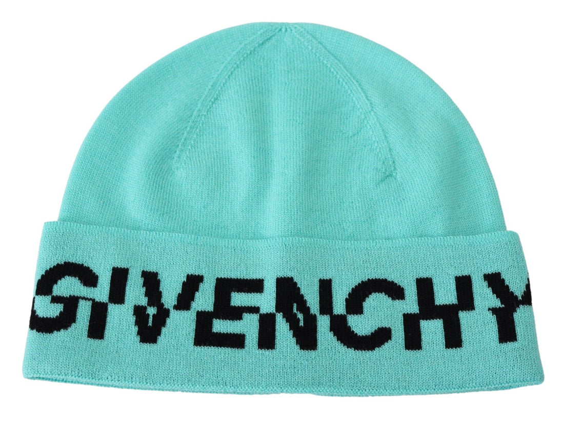 Givenchy Grön Ullmössa Unisex Logo Hatt