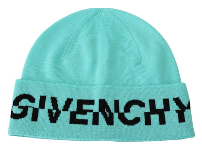 Givenchy Grön Ullmössa Unisex Logo Hatt