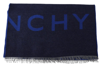 Givenchy Blå Ull Unisex Vinter Varm Halsduk Omlottsjal