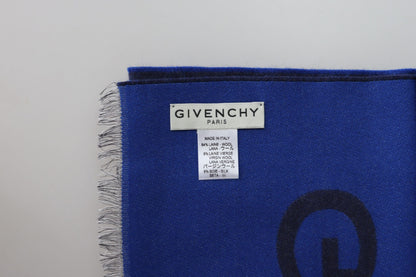 Givenchy Blå Ull Unisex Vinter Varm Halsduk Omlottsjal