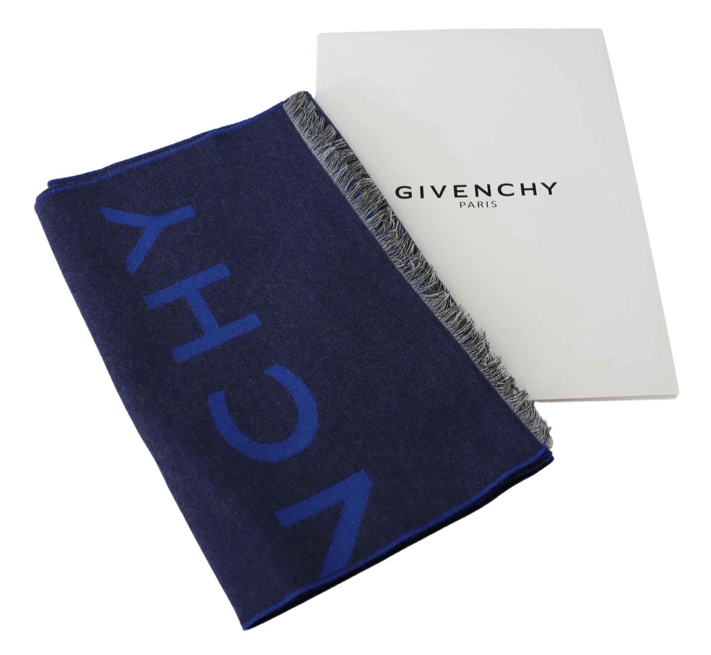 Givenchy Blå Ull Unisex Vinter Varm Halsduk Omlottsjal