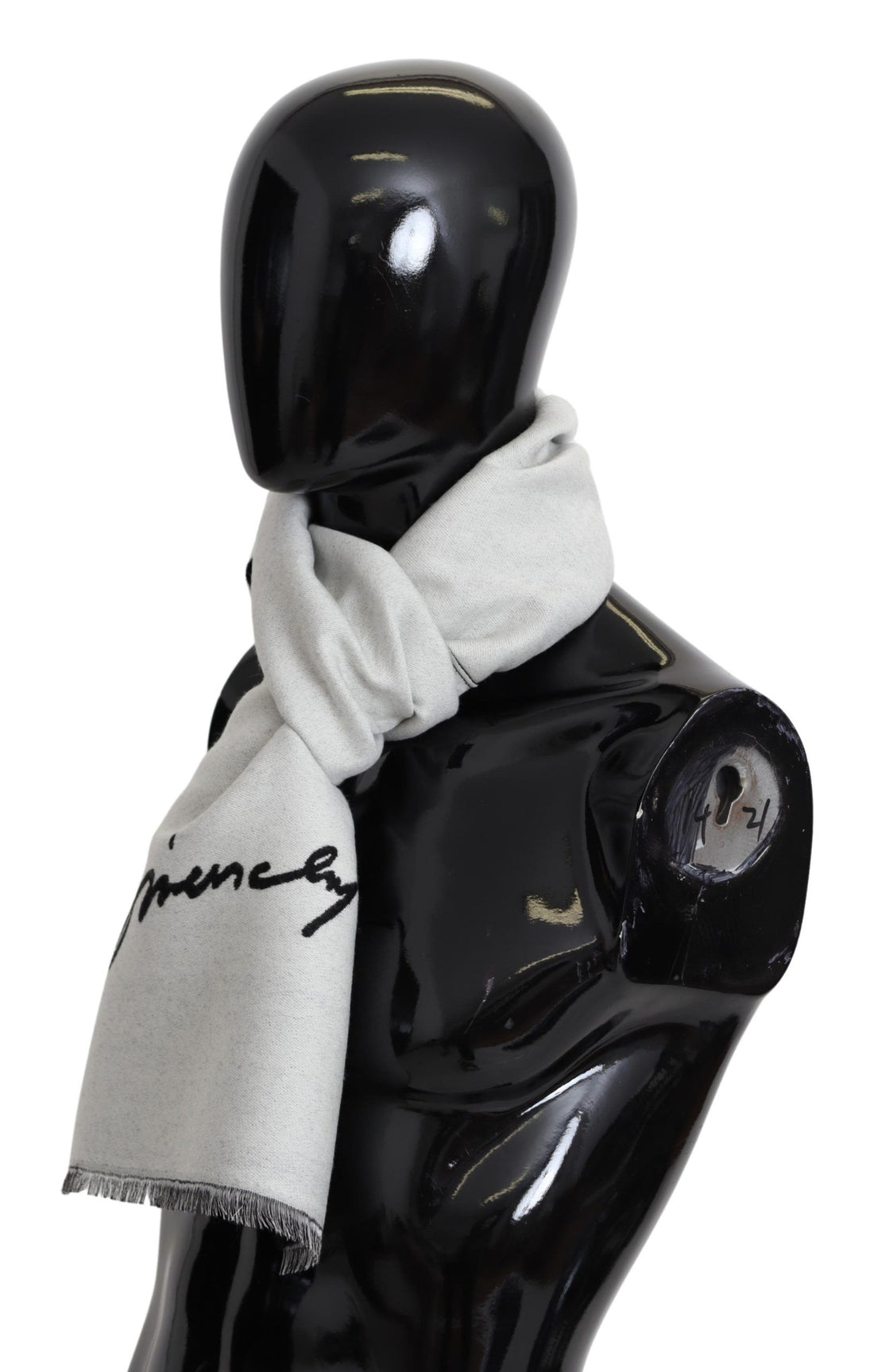Givenchy Svart Vit Ull Unisex Vinter Varm Halsduk Omlottsjal