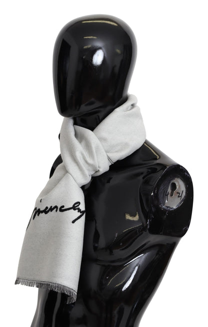 Givenchy Svart Vit Ull Unisex Vinter Varm Halsduk Omlottsjal