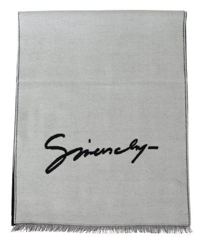 Givenchy Svart Vit Ull Unisex Vinter Varm Halsduk Omlottsjal