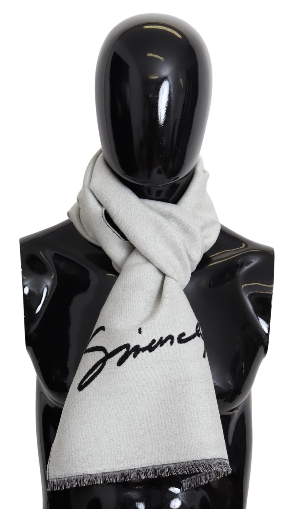 Givenchy Svart Vit Ull Unisex Vinter Varm Halsduk Omlottsjal