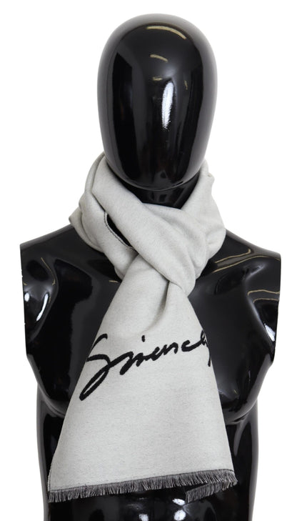 Givenchy Svart Vit Ull Unisex Vinter Varm Halsduk Omlottsjal