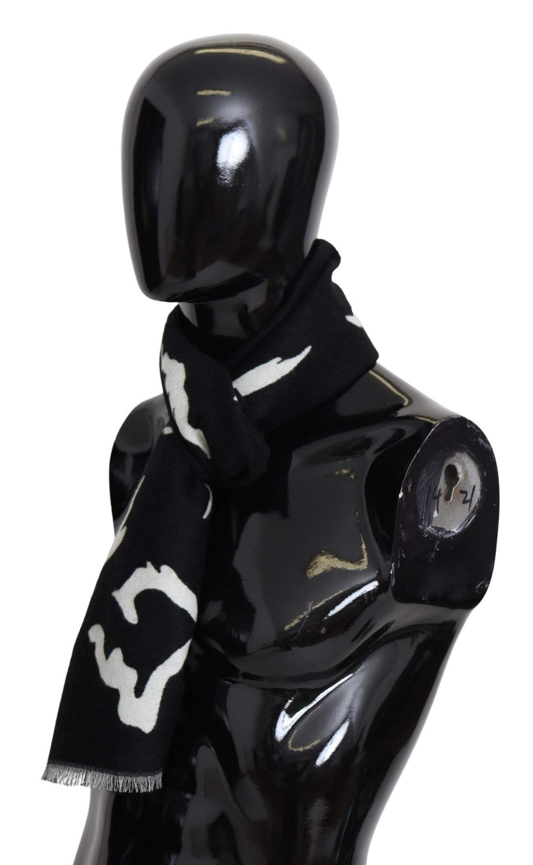 Givenchy Svart Vit Ull Unisex Vinter Varm Halsduk Omlottsjal