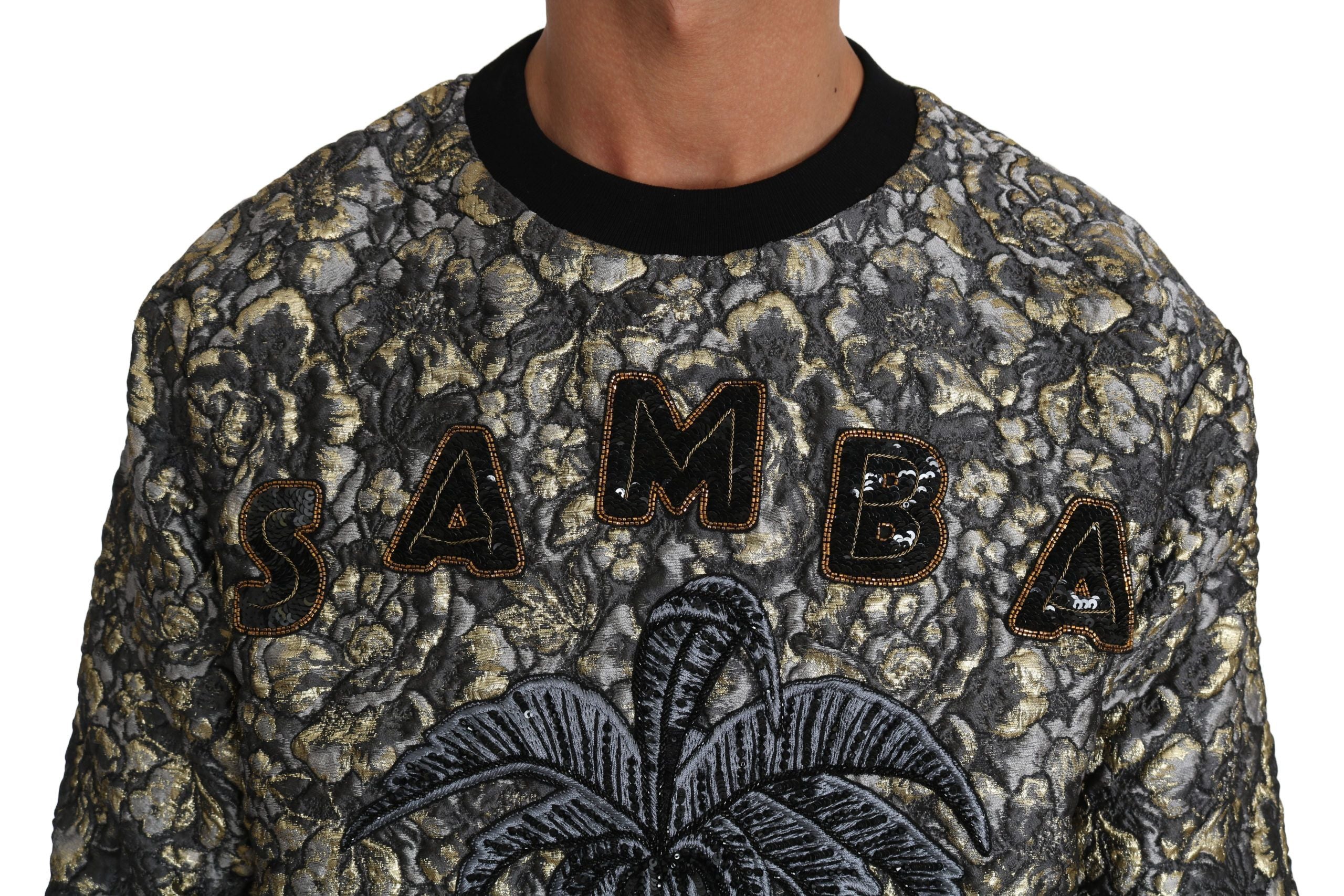 Dolce &amp;amp; Gabbana Flerfärgad SAMBA Jacquard Palmtree Pullover Tröja