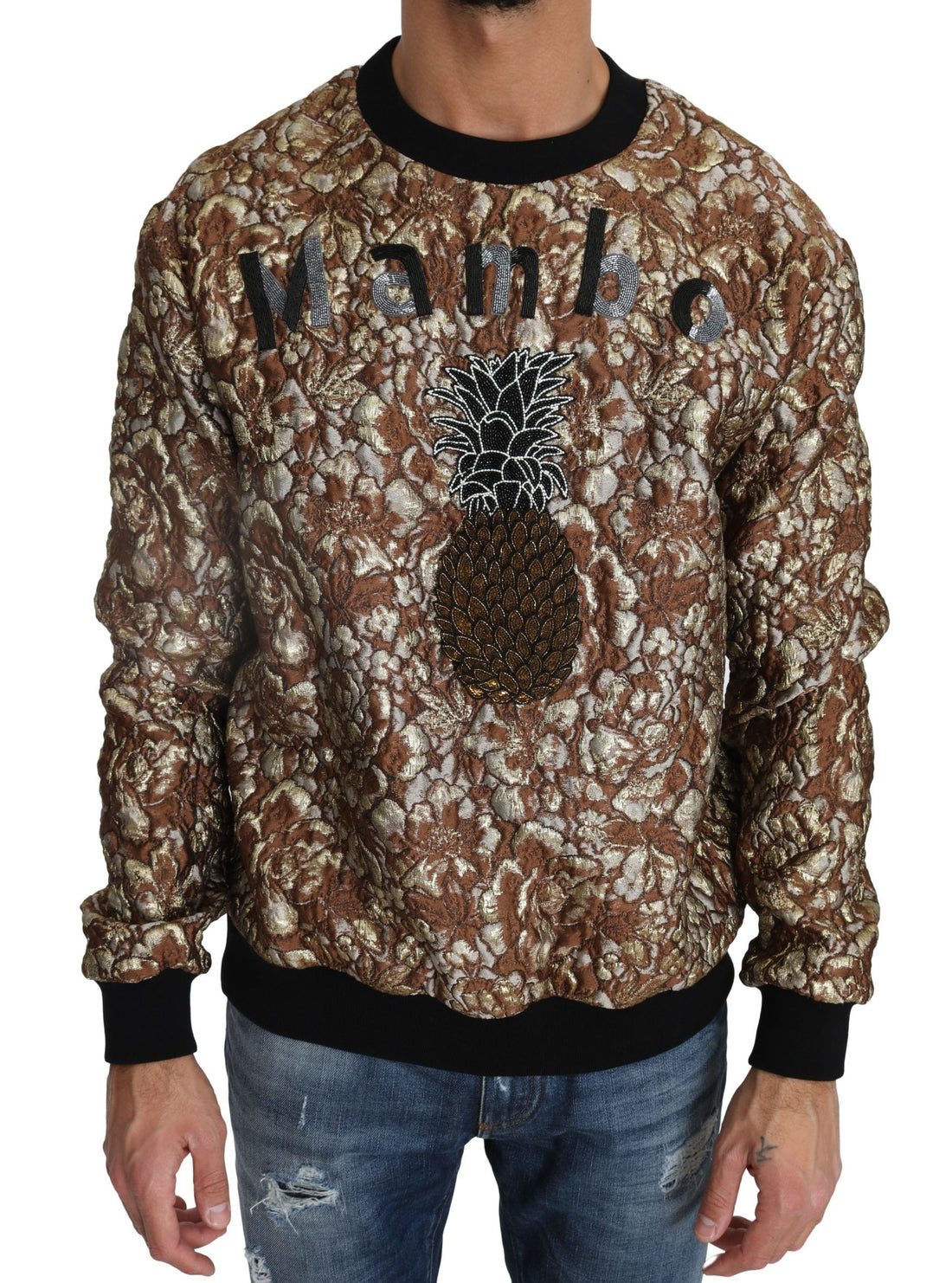 Dolce &amp;amp; Gabbana Flerfärgad MAMBO Jacquard Ananaspullover