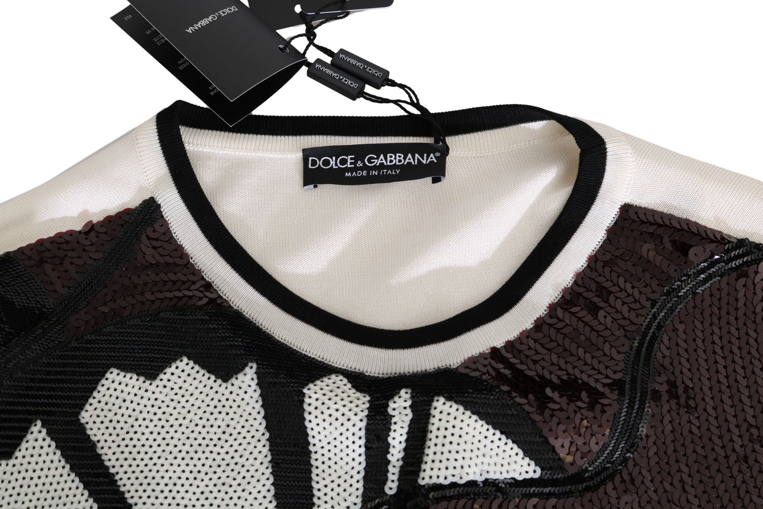Dolce &amp;amp; Gabbana Vit Jazz Paljettgitarrtröja