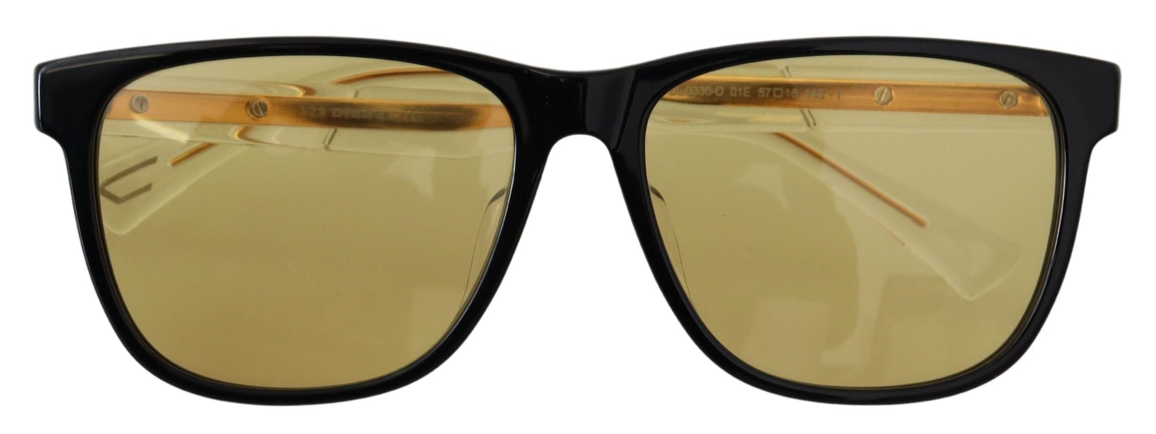 Diesel DL0330-D 01E 57 solglasögon med svarta bågar och genomskinliga glas