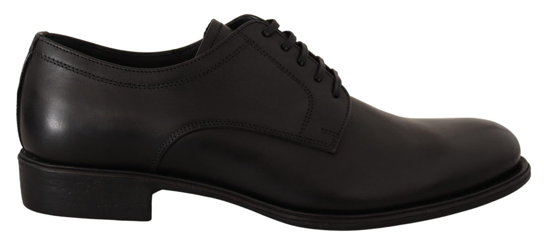 Dolce &amp;amp; Gabbana Svarta Läderskor Med Snörning Herr Formella Derbyskor