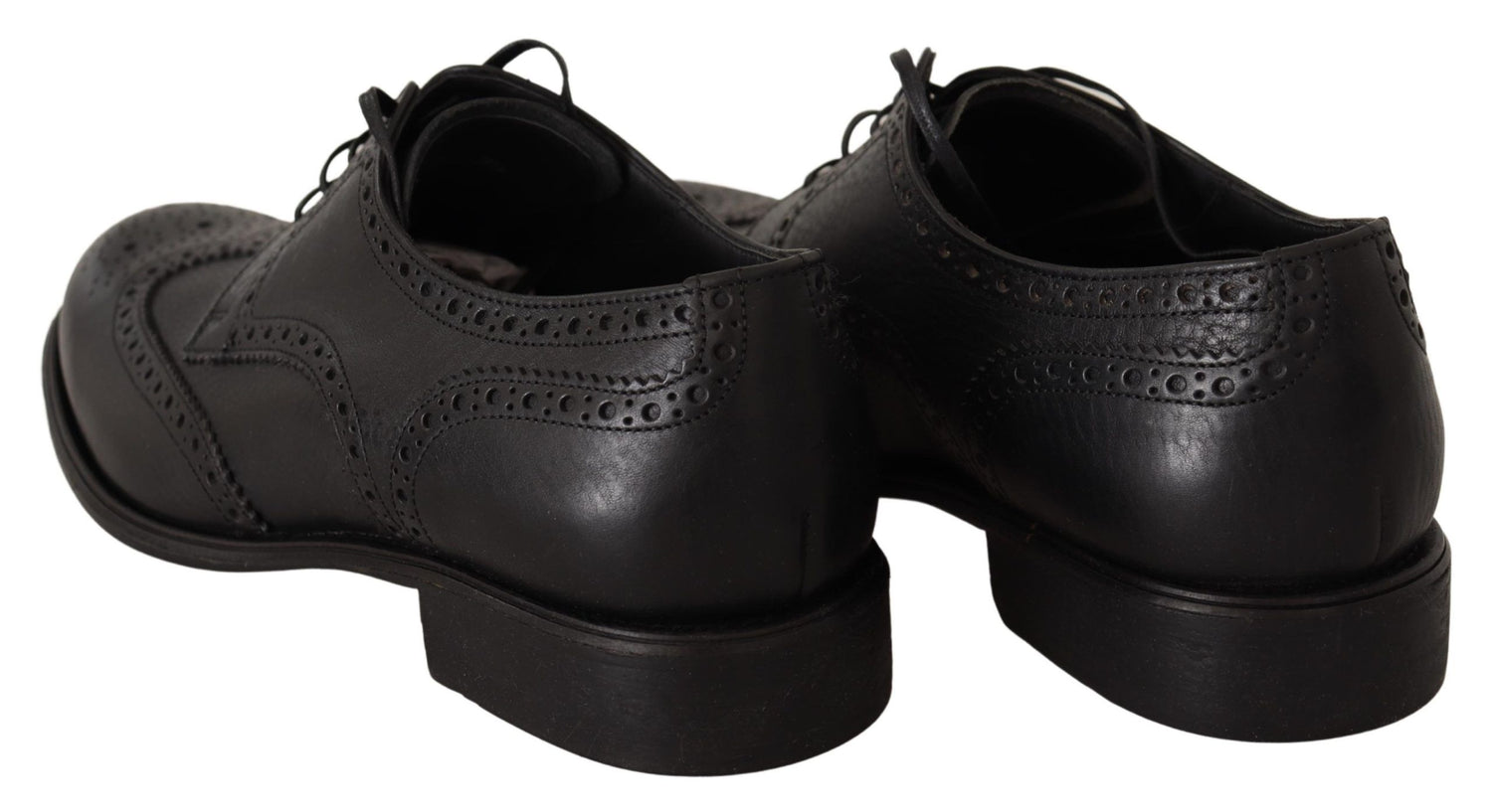Dolce &amp;amp; Gabbana Svarta Läder Oxford Wingtip Formella Klädskor