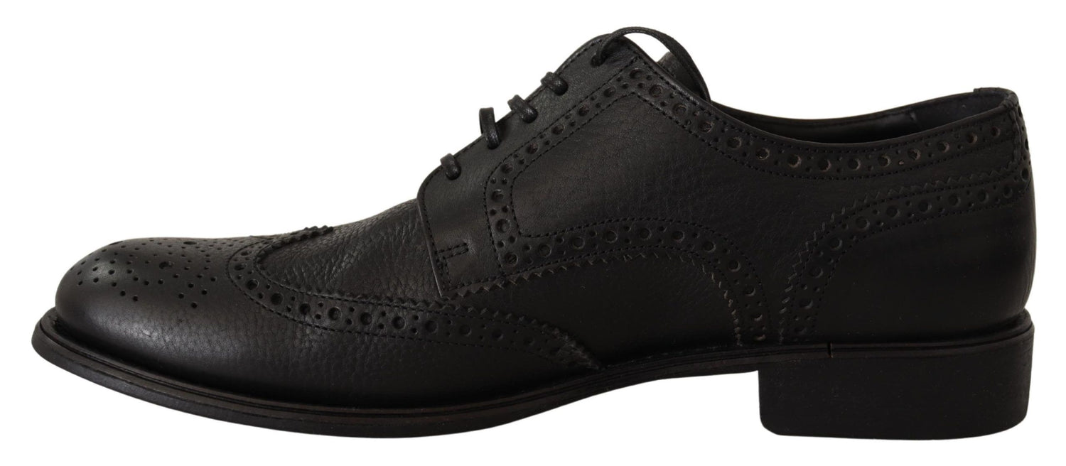 Dolce &amp;amp; Gabbana Svarta Läder Oxford Wingtip Formella Klädskor