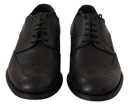 Dolce &amp;amp; Gabbana Svarta Läder Oxford Wingtip Formella Klädskor