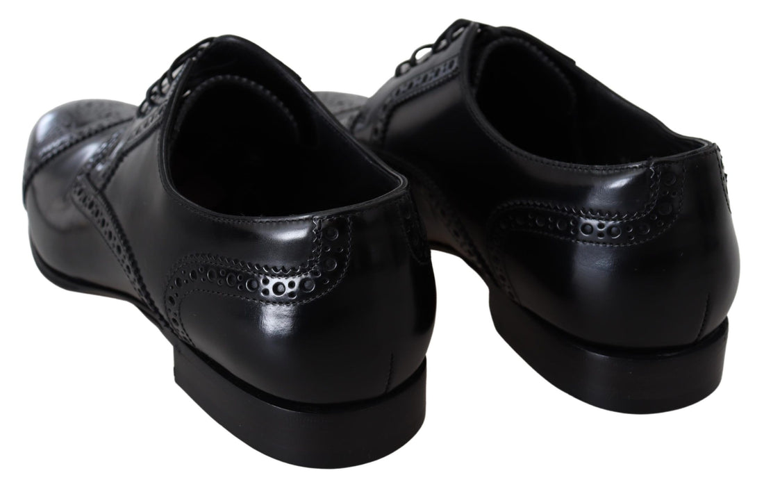 Dolce &amp;amp; Gabbana Svarta Läder Herr Derby Formella Loafers Skor
