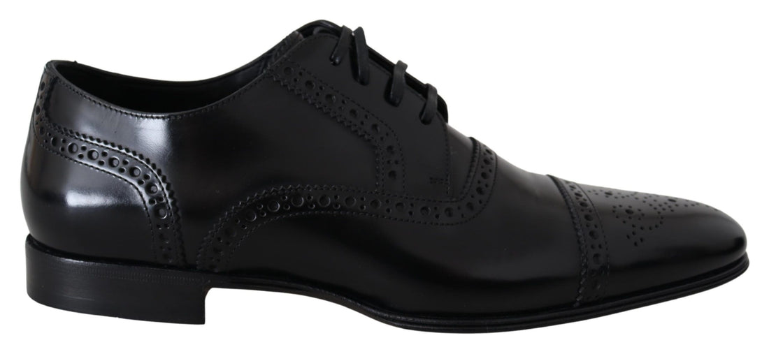 Dolce &amp;amp; Gabbana Svarta Läder Herr Derby Formella Loafers Skor