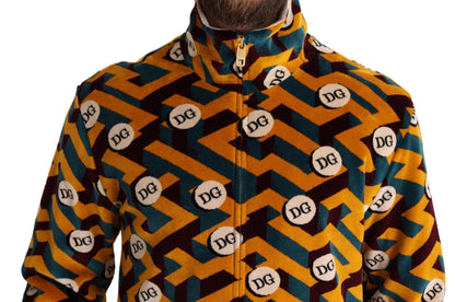 Dolce &amp;amp; Gabbana Flerfärgad Sammets DG Logo Herrtröja