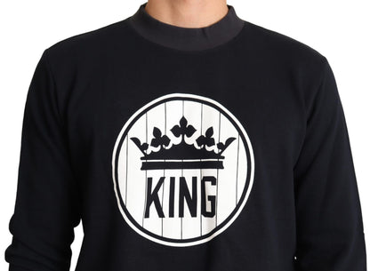 Dolce &amp;amp; Gabbana Blå Crown King Bomullströja